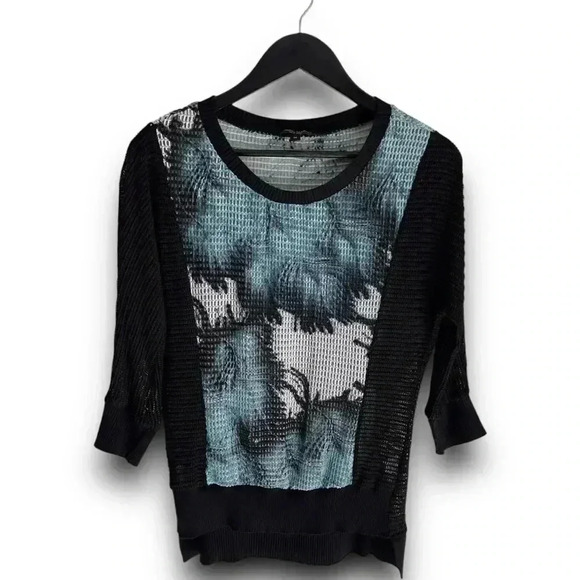 Alberto Makali Y2K M Floral Multicolor Abstract Knit Pullover Blouse Sweater - Picture 3 of 9